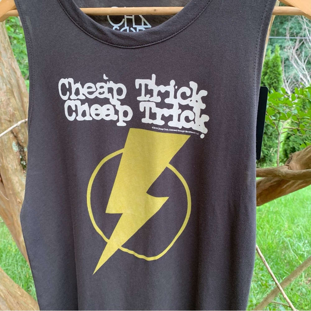 Chaser Black Tank Top with Yellow Lightning Graphic Band Tee - Picture 2 of 7